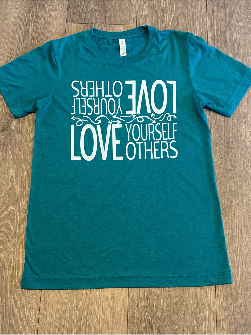 Bella Canvas Teal Short Sleeve 'Love Yourself Love Others' Graphic Tee - NEW